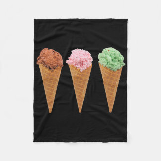 Waffle Ice Cream Cones And Chocolate Ice Cream  Fleece Blanket