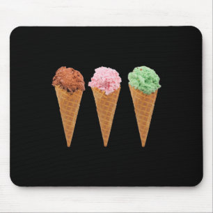 Waffle Ice Cream Cones And Chocolate Ice Cream  Mouse Pad