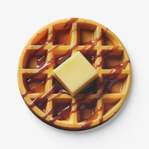 Waffle illustration paper plate