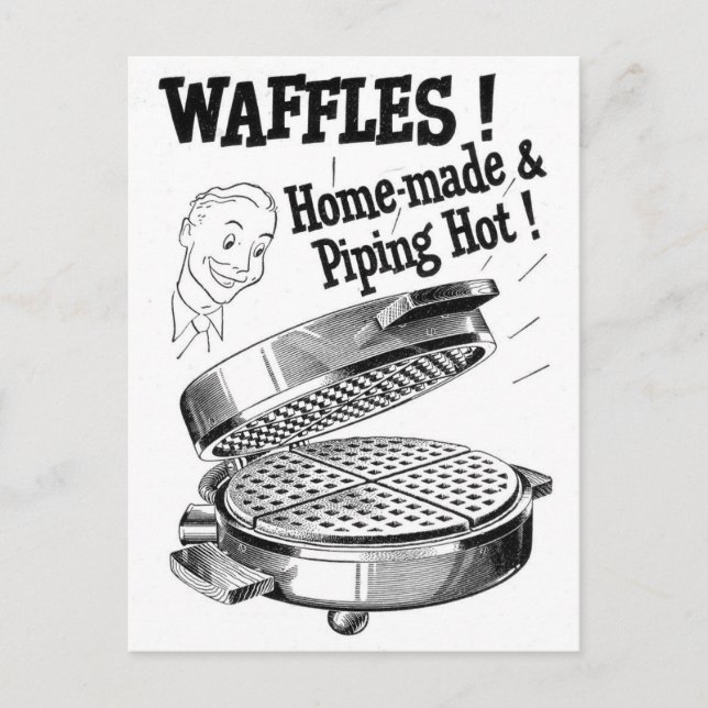 Waffle Iron vintage advertising with illustration Postcard (Front)