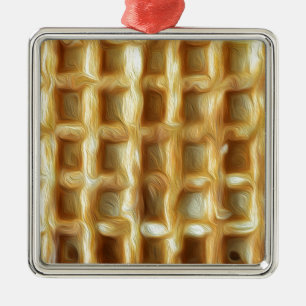 Waffle oil paint effect metal tree decoration