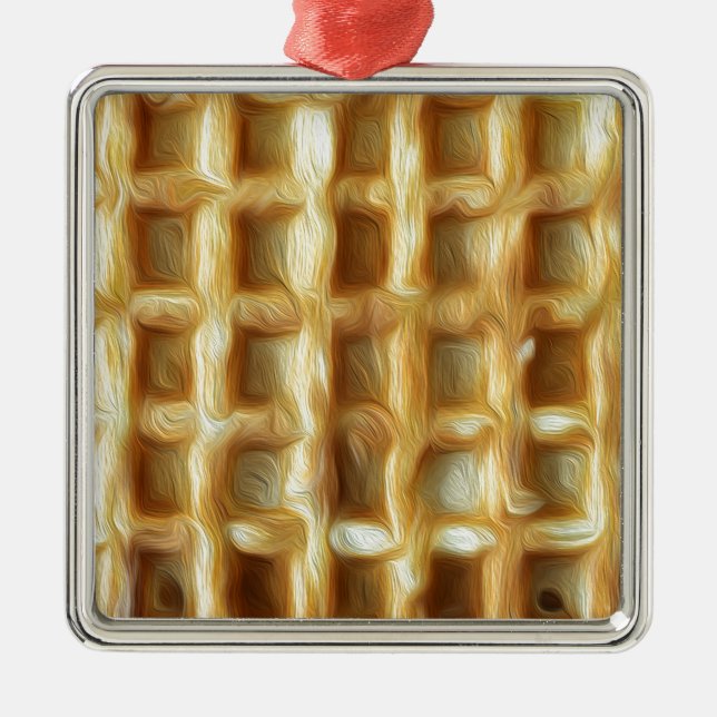 Waffle oil paint effect metal tree decoration (Front)