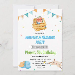 Waffle pyjamas birthday invitation