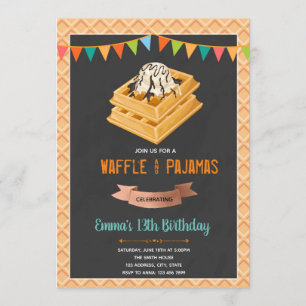 Waffle rise and shine birthday invitation
