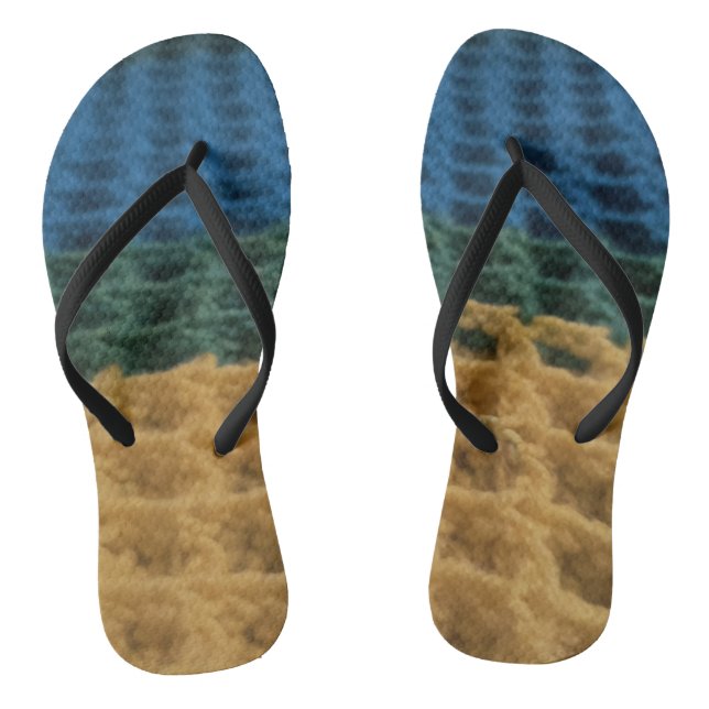 Waffle Stitch Crochet Design Flip-flops Thongs (Footbed)