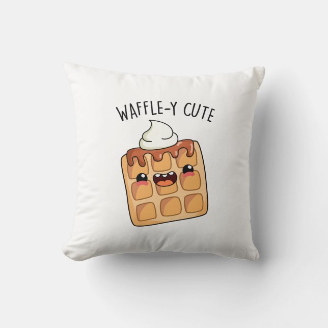 Waffle-y Funny Waffle Pun  Cushion (Front)