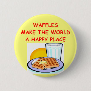 waffles 6 cm round badge