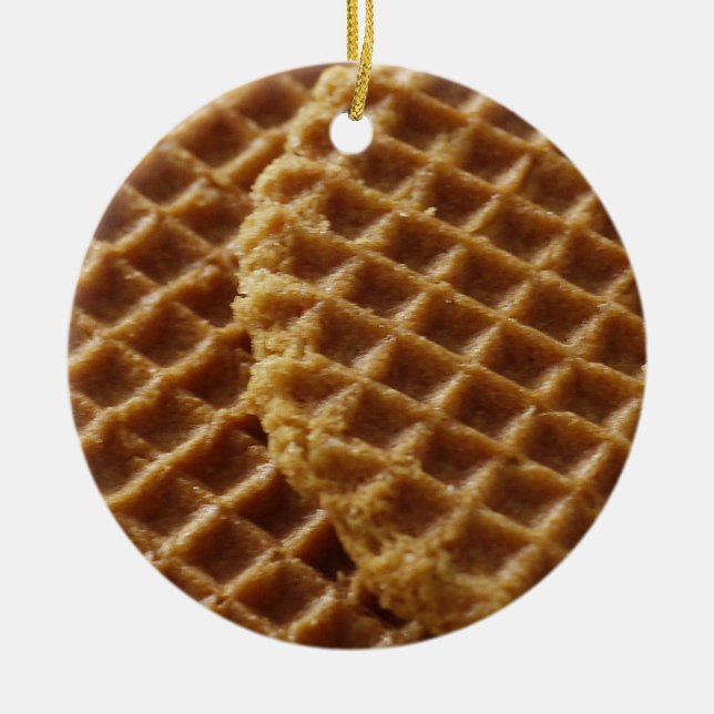 Waffles Ceramic Ornament (Front)