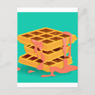 waffles > pancakes postcard