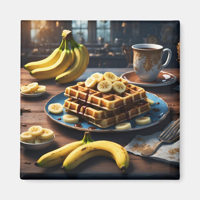 Waffles with Bananas Magnet (Front)