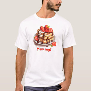 Waffles with chocolate and strawberries T-Shirt