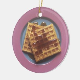 Waffles With Syrup Ceramic Ornament