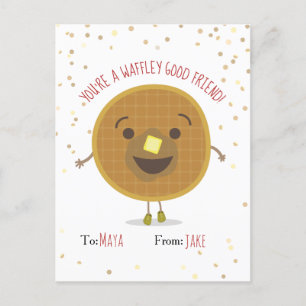 Waffley Good Friend Waffle Valentine Kids Postcard