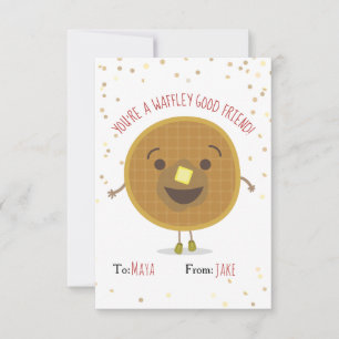 Waffley Good Friend Waffle Valentine Kids Postcard