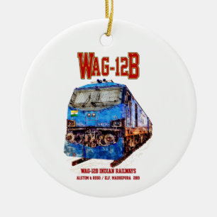WAG-12B Locomotive. Indian Railways freight train Ceramic Ornament