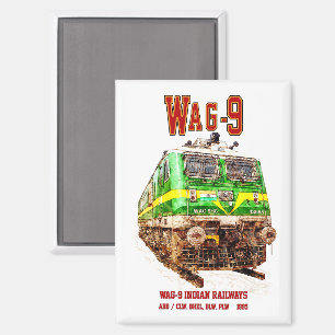 WAG-9 Locomotive. Indian Railways freight train Magnet