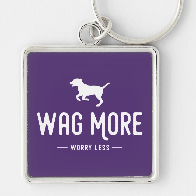 Wag More Worry Less Key Ring (Front)