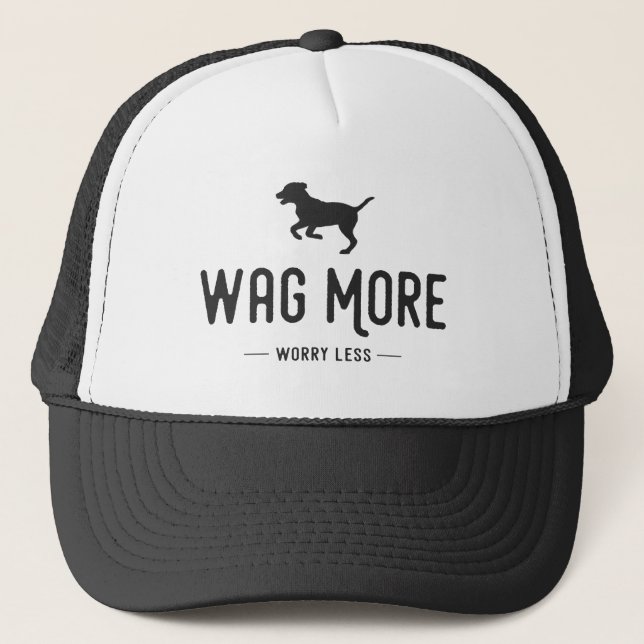 Wag More Worry Less Trucker Hat (Front)