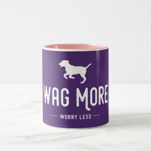 Wag More Worry Less Two-Tone Coffee Mug