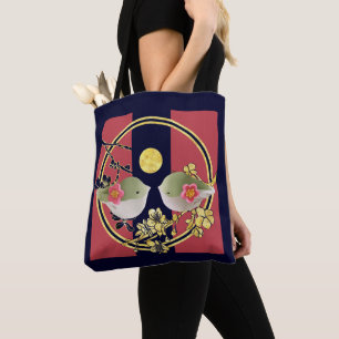 Wagashi Lovely Couple Bird (Japanese Dessert) Lamp Tote Bag