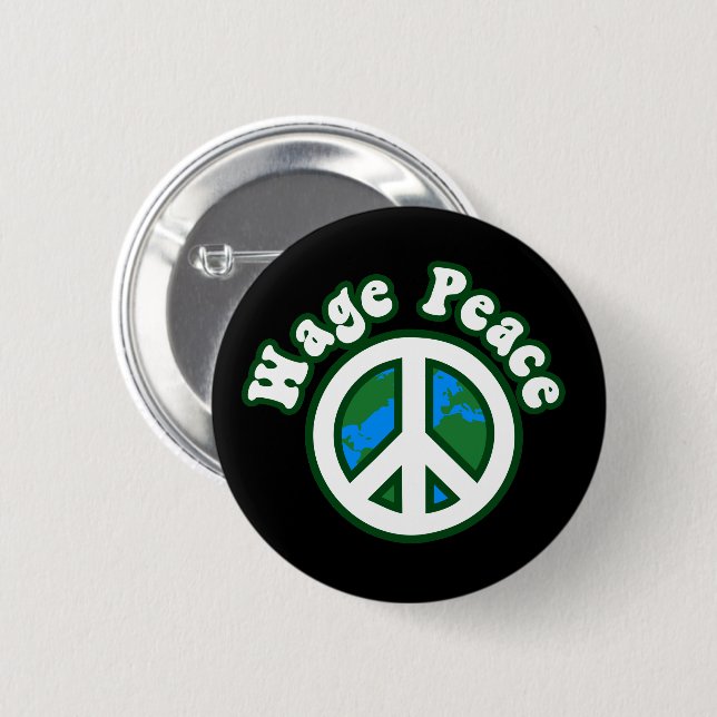 Wage Peace Anti-War 6 Cm Round Badge (Front & Back)