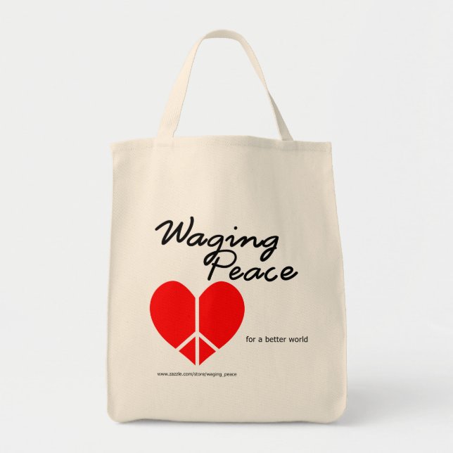 Waging Peace Heart tote bag (Front)