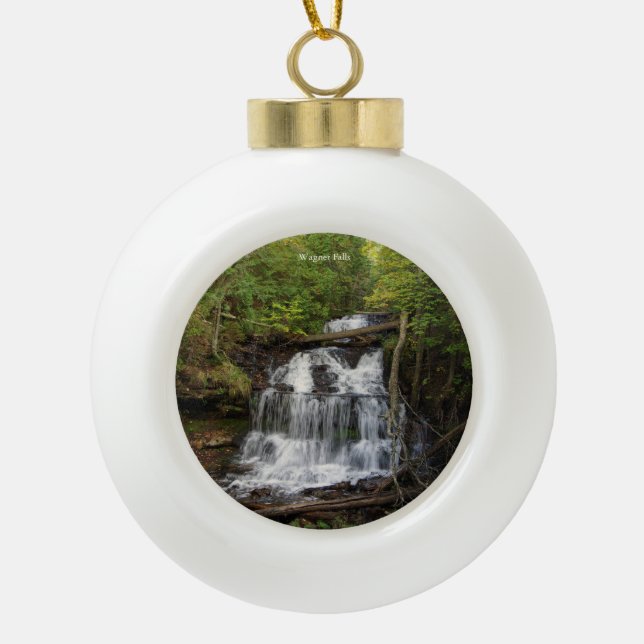 Wagner Falls ball or snowflake ornament (Front)
