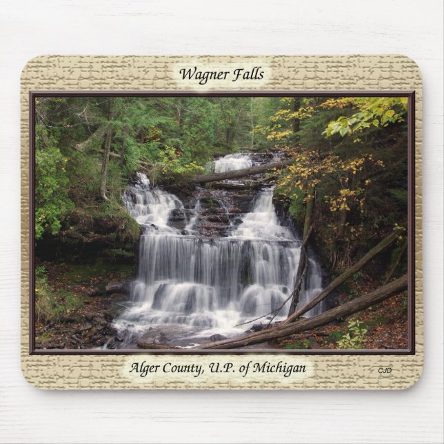 Wagner Falls framed Mousepad (Front)