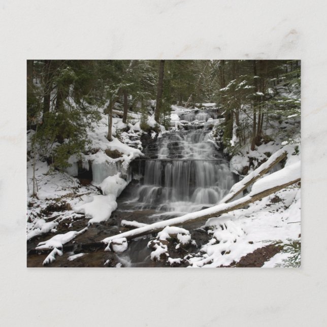 Wagner Falls In Winter-postcardcopy Postcard (Front)