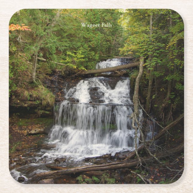 Wagner Falls paper coaster (Front)
