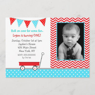 Wagon Birthday Party Invitations