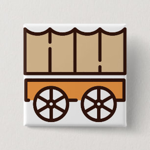 Wagon Cart 15 Cm Square Badge