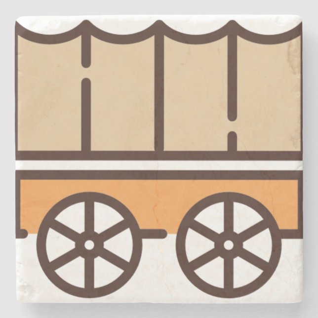 Wagon Cart Stone Coaster (Front)