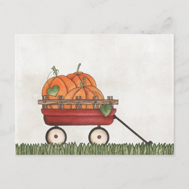 Wagon full of Pumpkins Postcard (Front)