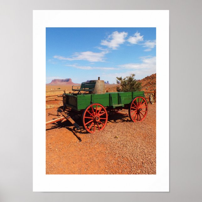 Wagon in Monument Valley Poster (Front)