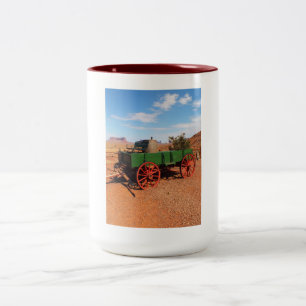Wagon in Monument Valley Two-Tone Coffee Mug