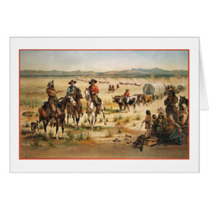 Wagon Train vintage painting