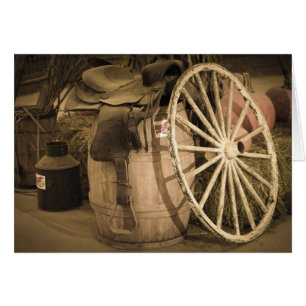 Wagon Wheel And Saddle