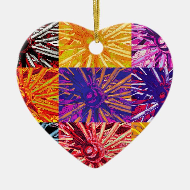 WAGON WHEEL CERAMIC TREE DECORATION (Front)