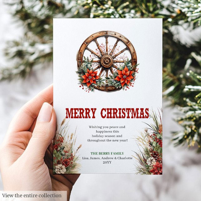 Wagon wheel Christmas greeting card printable (Wagon wheel Christmas greeting card printable

)