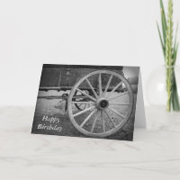 Wagon Wheel Happy Birthday Greeting Card