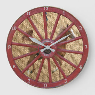 WAGON WHEEL LARGE CLOCK
