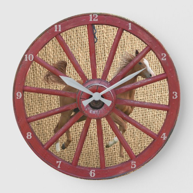 WAGON WHEEL LARGE CLOCK (Front)
