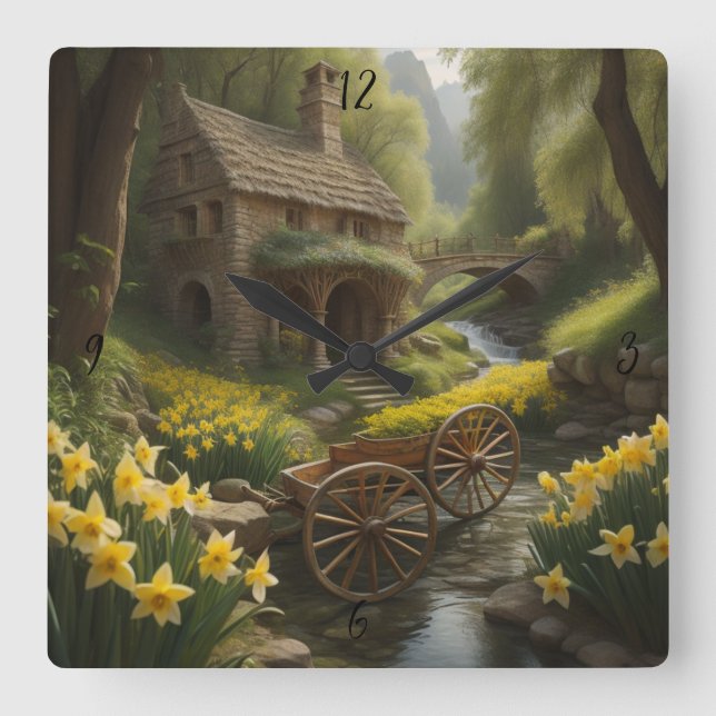 Wagon Wheel Personalized Custom Wall Clock (Front)