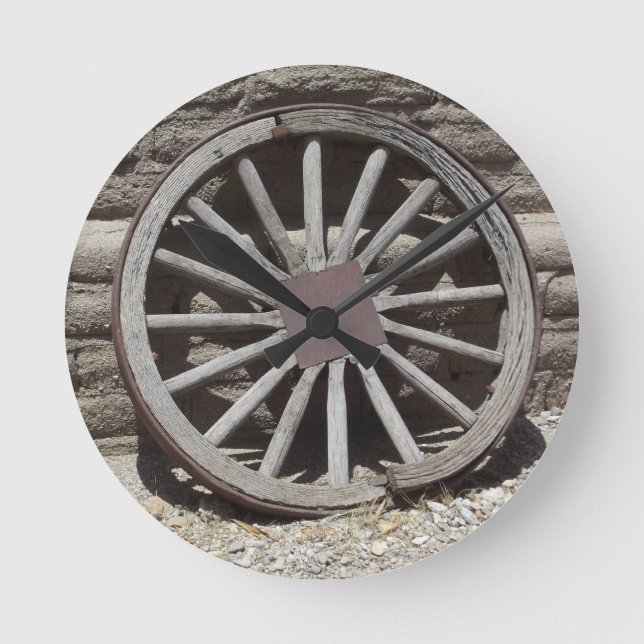 Wagon Wheel Round Clock (Front)