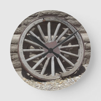 Wagon Wheel Round Clock