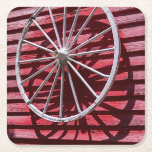 Wagon Wheel Square Paper Coaster
