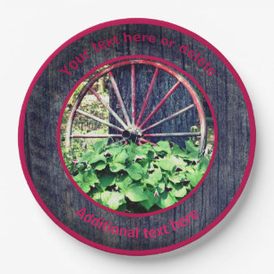 Wagon Wheel Trillium Garden Personalised Party   Paper Plate