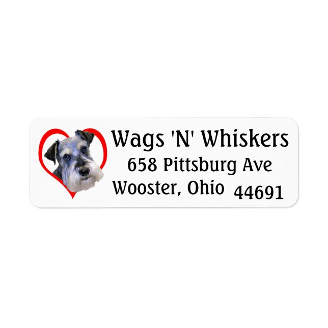 "Wags 'N' Whiskers" Return Address Label (Front)