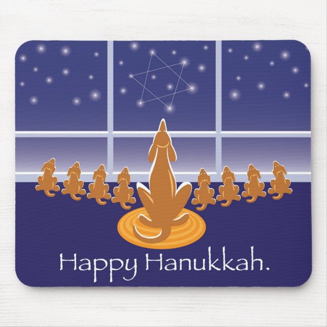 WagsToWishes_Menorah Dogs Mouse Pad (Front)